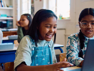 Students using computers
