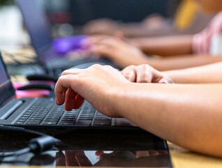 Students using devices