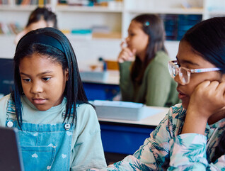 Students using computers