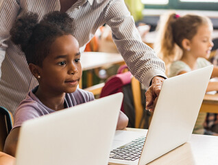 Students using computers