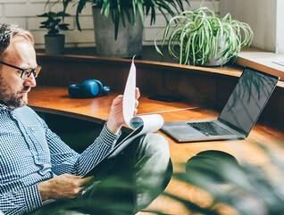 Person reviewing documents