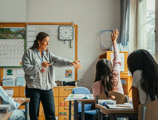 Teacher calling on student