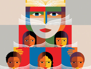 Illustration of kids reading