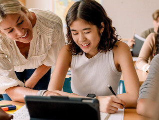 Student using tablet