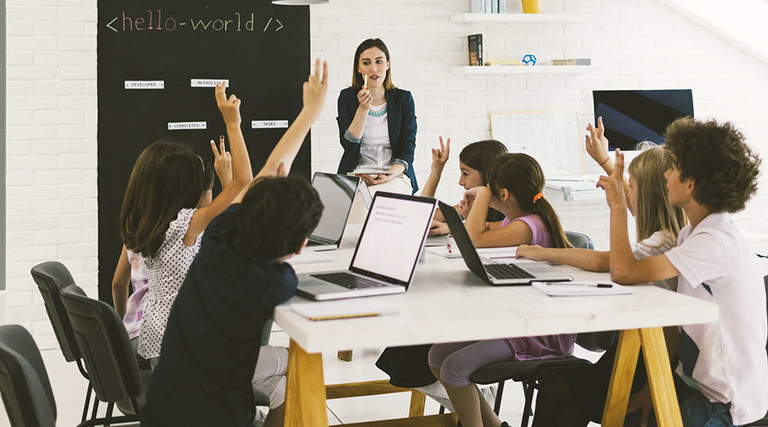 Students on laptops