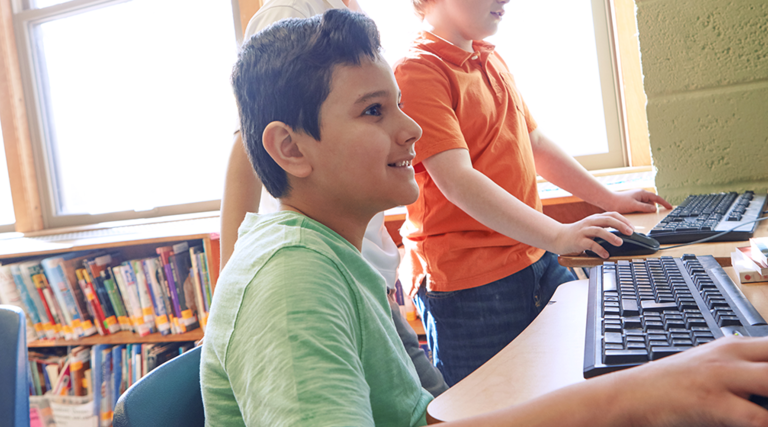Kid on computer