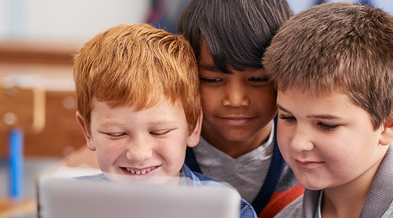 Kids on tablet