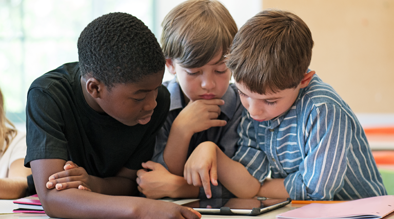 Kids on tablet