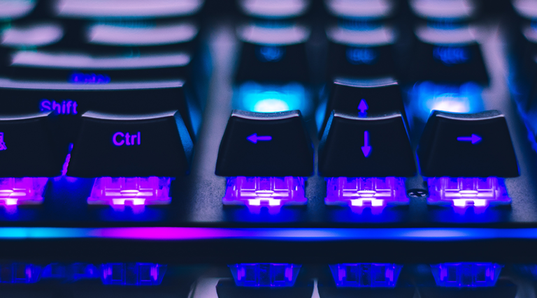 Keyboard with different colors underneath