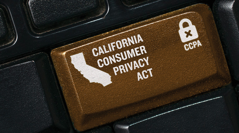 California Consumer Privacy Act on keyboard