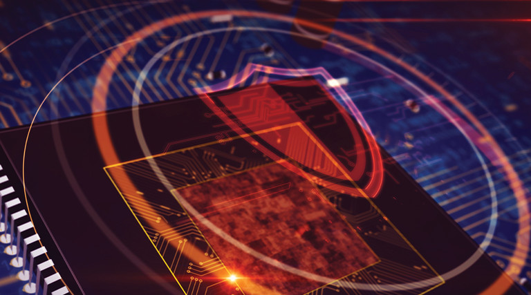 CPU on board with shield hologram display