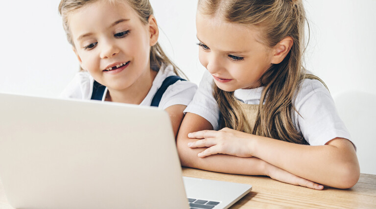 Students using laptop