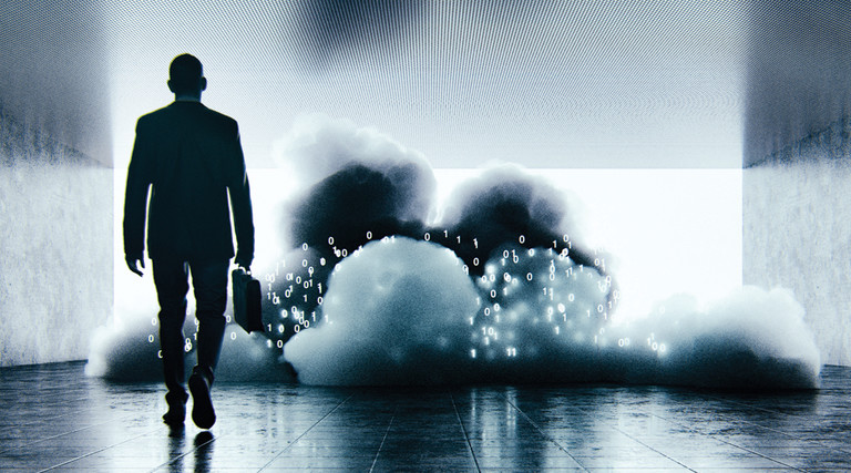 Businessman arriving in the office