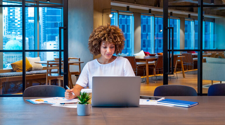 Person attending a webinar