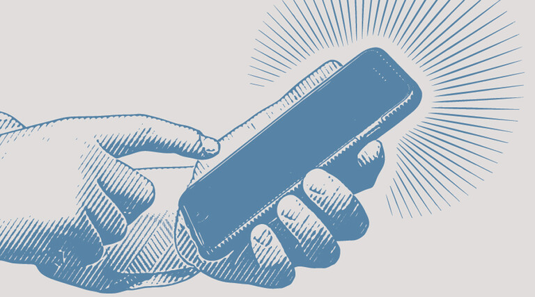 Illustration of person using smartphone