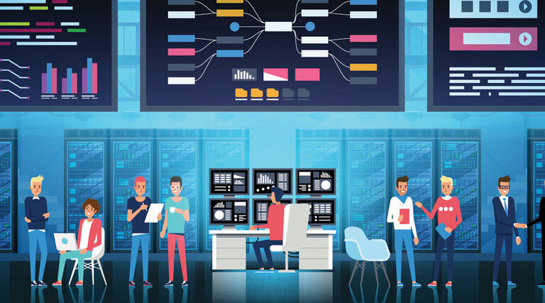 Office concept with data center