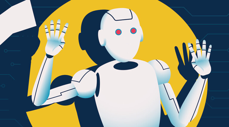 Robot in a spotlight