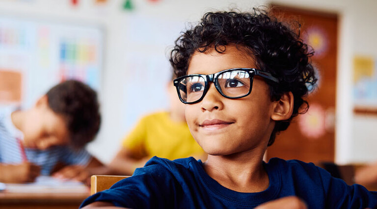 student in classroom