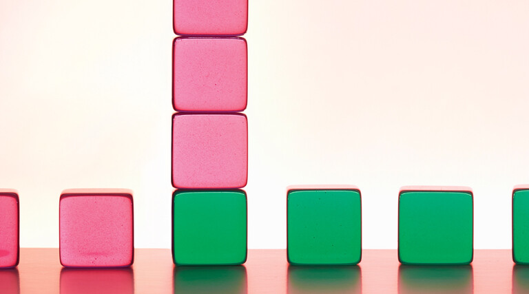 Storage building blocks concept - blocks of different colors stacked up