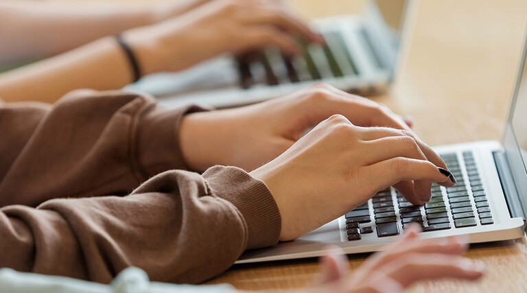 Students using laptops