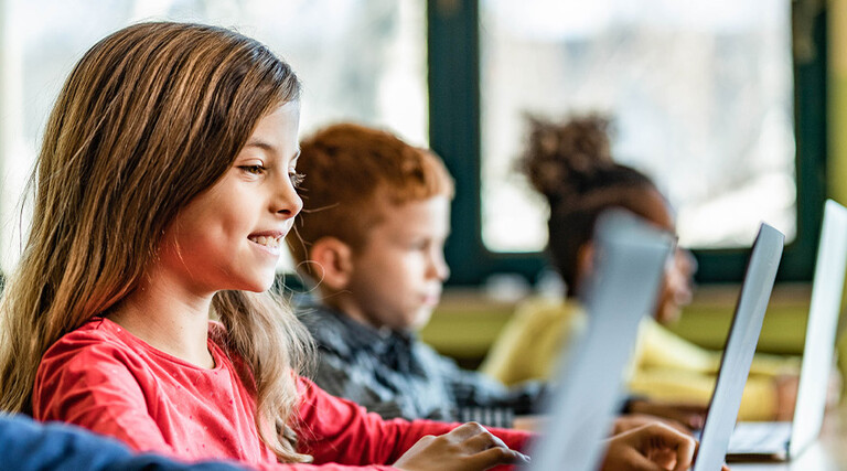 Students using laptops