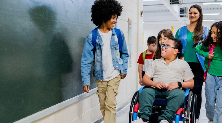 Students in school hall