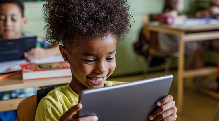 Students using devices