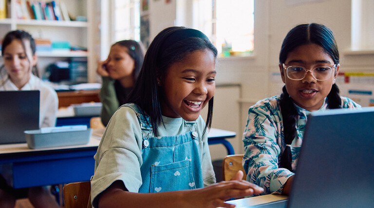 Students using computers