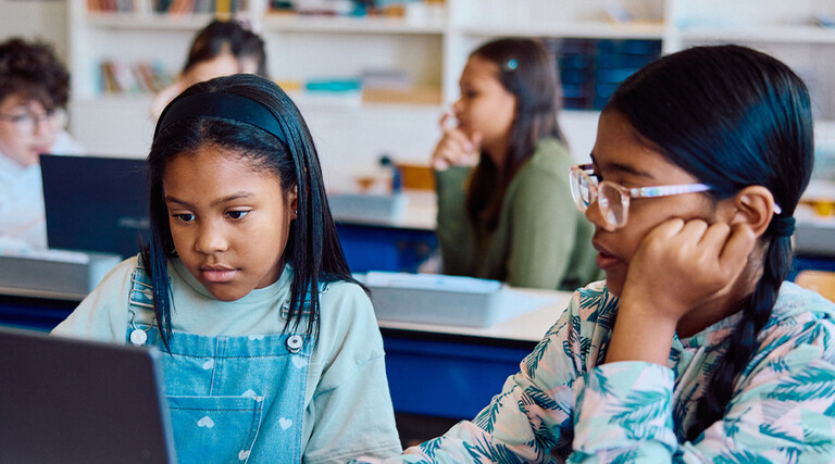 Students using computers