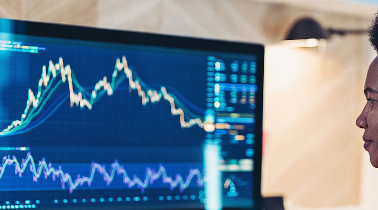 Person looking at financial data