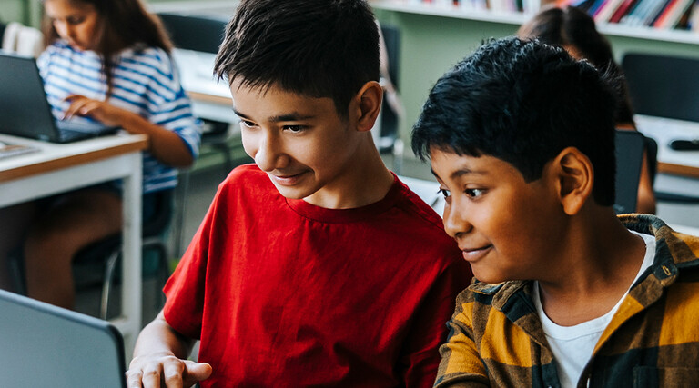 Students using laptops