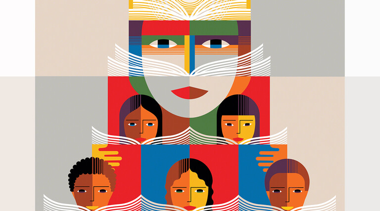 Illustration of kids reading