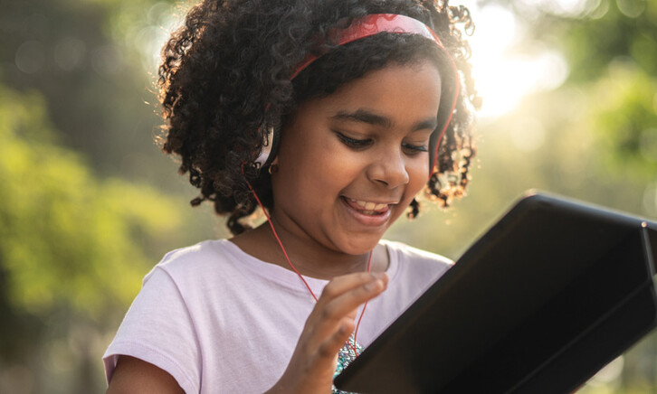 Student using tablet