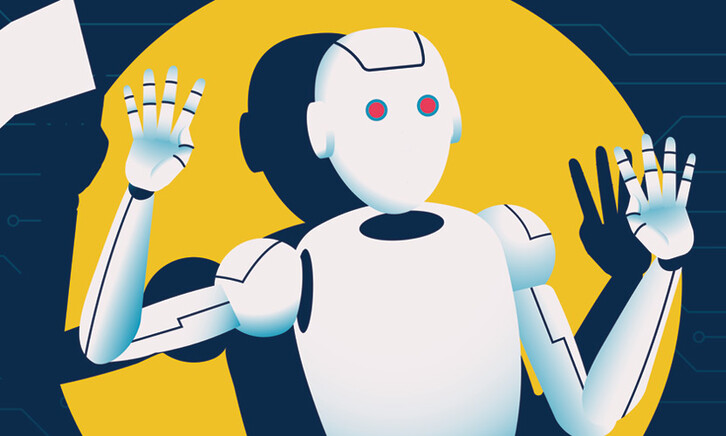 Robot in a spotlight