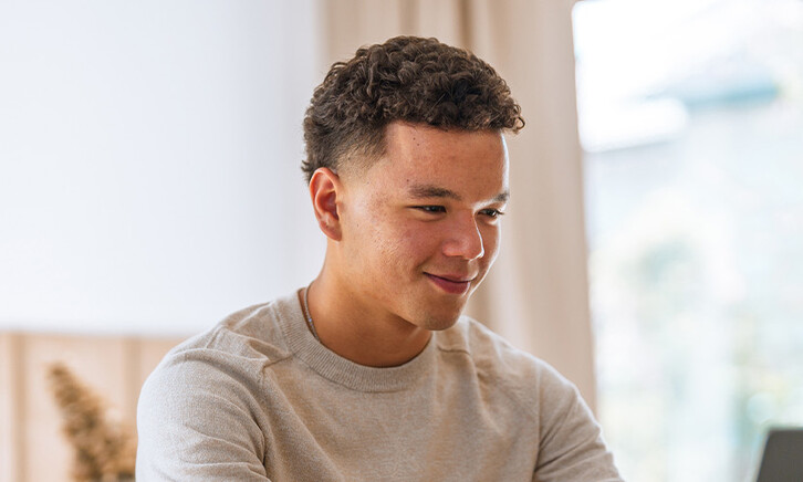 Student using computer