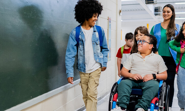 Students in school hall