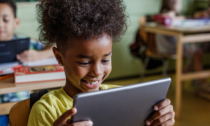 Students using devices