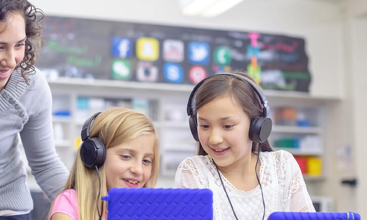 Students using tablets