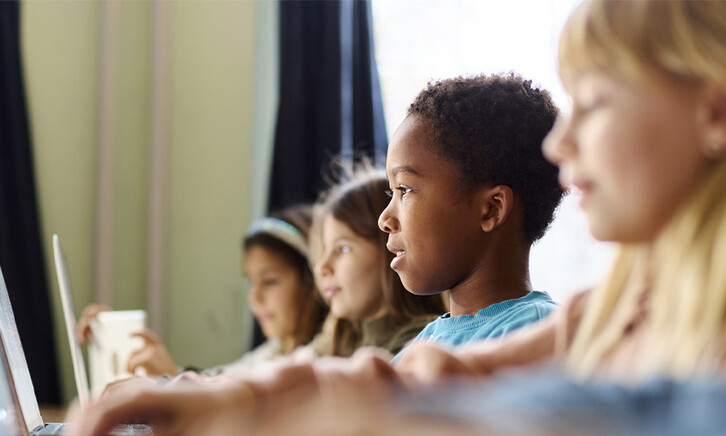 Students using computers