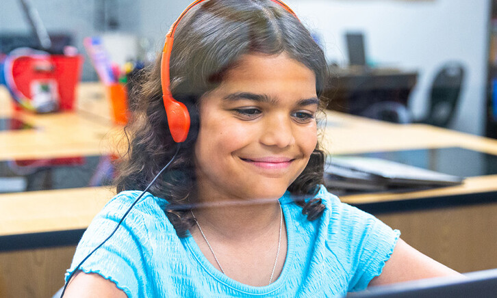 Student using computer
