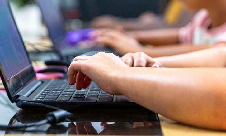 Students using devices