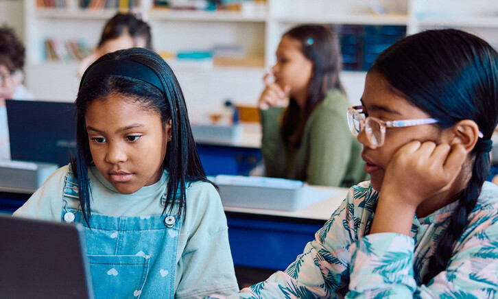 Students using computers
