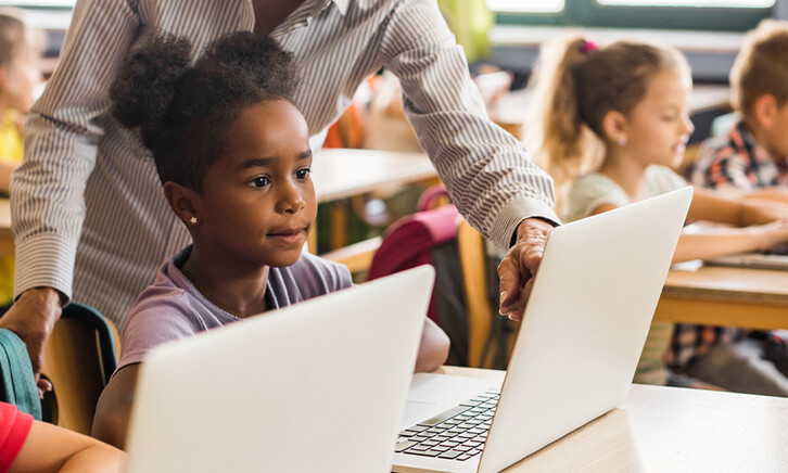 Students using computers