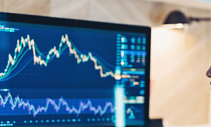 Person looking at financial data