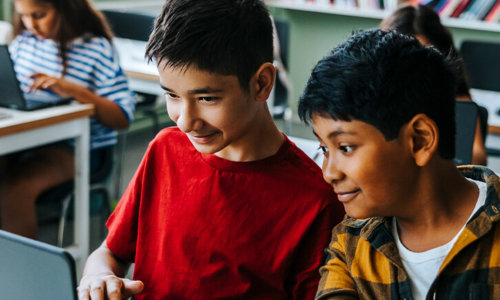 Students using laptops