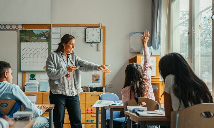 Teacher calling on student