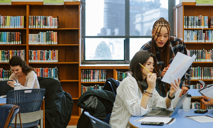 Students in library