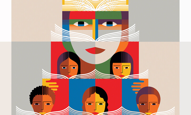 Illustration of kids reading