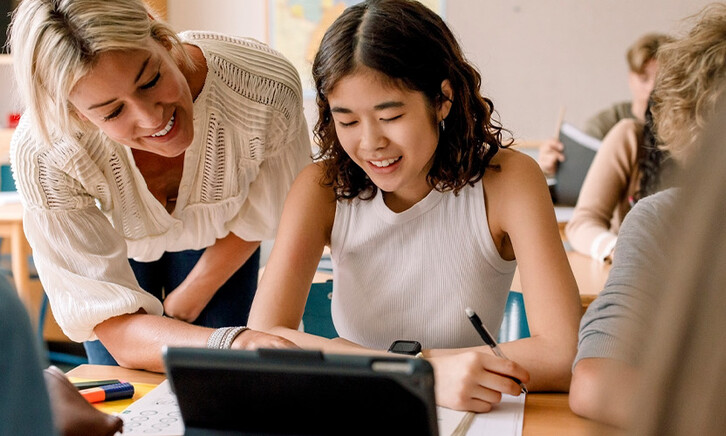 Student using tablet