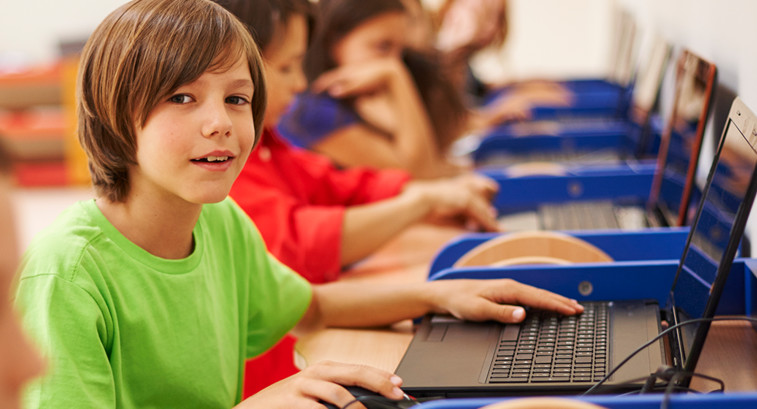 Kid on computer